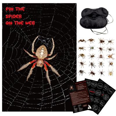 China Poster: Paper Correction: Clearance felt! Reusable Halloween Party Family Friends Kids Games For All Ages Pin The Spider On The Web Halloween Games for sale