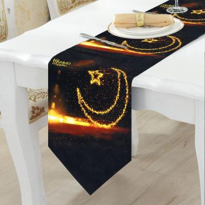 China Ramadan Festival Decoration OurWarm Shiny Stars Eid Mubarak Table Runner For Ramadan Mubarak Moon Decorations 12 x 70 inch for sale