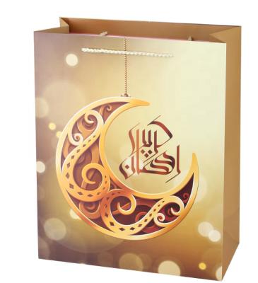 China event & Party Supplies Hotsale Eco-friendly Handle Gift Bag Ramadan Gift Bag Ramadan Kraft Paper Bag With Paper Bag for sale