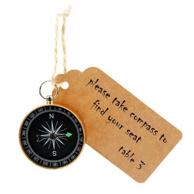 China OurWarm 10Pcs Travel Oriented Gifts Anniversary Wedding Party Themed Gifts Wedding Souvenirs Gold Compass With Tags Labels For Anniversary Wedding Gifts for sale