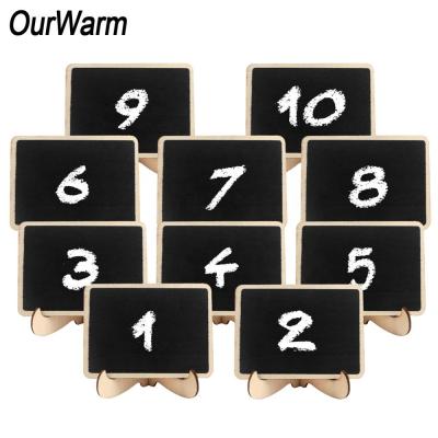 China Chalkboard Numbers For Wedding OurWarm 10Pcs Stand Message Table Signs Food Marks Mini Chalkboard Wedding Party Table Number For Event Party Supplies for sale