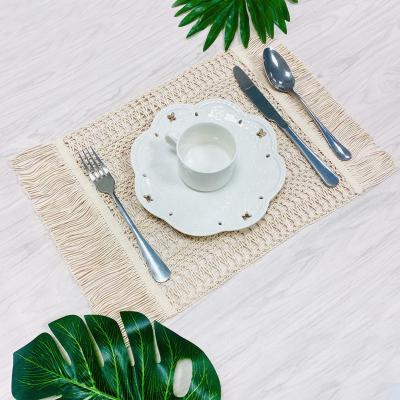 China OurWarm 30*45cm Table Place Mat Decorative European Bohemian Woven Luxury Wedding Sustainable Wedding Style For Wedding for sale