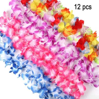 China It is perfect for the Hawaiian themed party. OurWarm Wedding Hawaiian Tropical Party Decoration 12pcs Flower Necklace Garland for sale