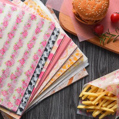 China 50Pcs Disposable Wax Grease Paper Food Grade Food BBQ Dustproof Paper for sale