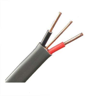 China Wiring Conductor PVC Insulated Copper Housing Stranded Twin And Ground Flat Cable for sale