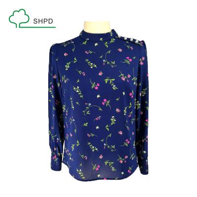 China Most Popular Printed Regular Women's Chiffon Printing Anti-pilling Shirt for sale