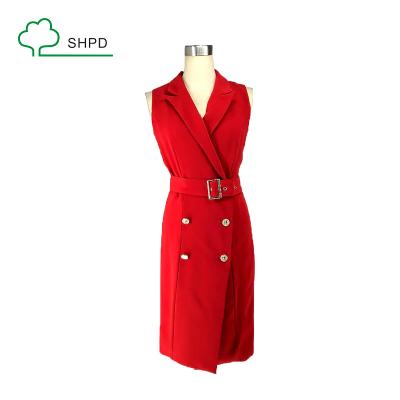 China Customized Anti-Static Size 100% Polyester Women Pattern Sleeveless Dress for sale