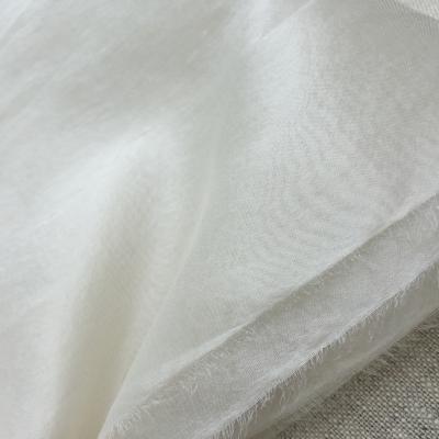 China Organic Stock Dyed White Organza Silk Fabric Yard India Organza Fabric for sale