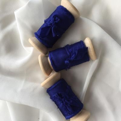 China Dark blue romantic silk ribbon ribbon for gift wrapping or wedding decoration or dress decoration for sale