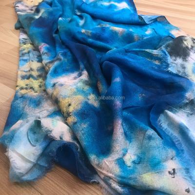 China Organic Custom Print Baby Scarf 100% African Silk Cashmere for sale