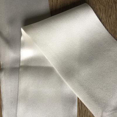 China Charmuse 22 mm 100% long white silk habotai scarf fabric hot sale wholesale for men suit factory direct sell for sale