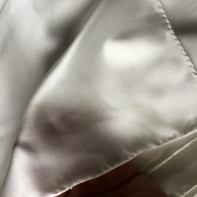 China White Silk Blank Paj Hemed Robe Wedding Duchess Kaffiyeh Textile Bufanda Fabric Long Pure Satin Scarf for sale