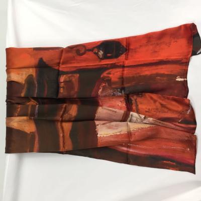 China Wholesale Organic Printed Silk Scarf Square 104*104 Woman Shawls Spot Painting Scarf for sale