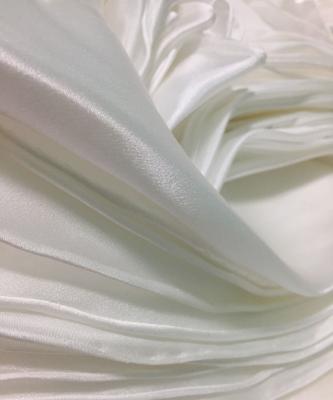 China 100%Silk Habotai Organic White Silk Scarf 35cm*150cm 8mm Hand Rolled Edge for sale