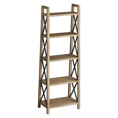 China (Others) 4-Tier Adjustable Shelf Ladder Shelf Bookcase Storage Rack Shelves Show Rack Plant Stand Wood Look With Metal Frame Multifunctional for sale