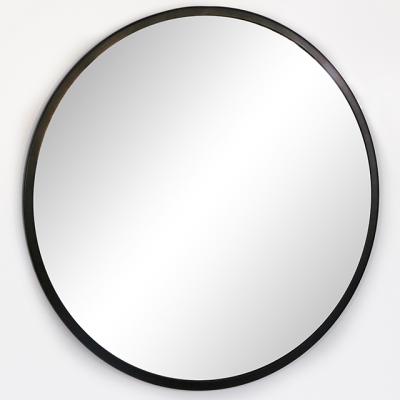 China Hot Selling Modern Minimalist Three Kings Round Glass Mirrors Black Metal Frame For Bathroom Decorative Circle Wall Mirror for sale