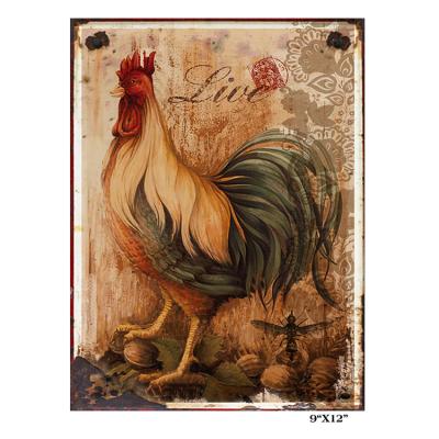 China Eco - Friendly Chicken Rooster Personalized Handmade Wooden Kitchen Sign for sale