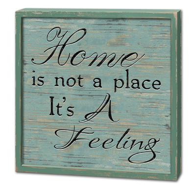 China Old eco-friendly american blue square wooden wall sign for sale