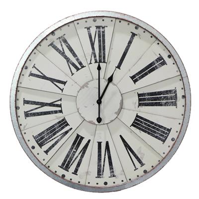 China Antique Style New to Antiques White Metal Roman Digital Wal Clock for sale