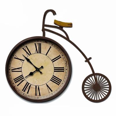 China Antique Midwest Style Vintage Bicycle Wall Clock for sale