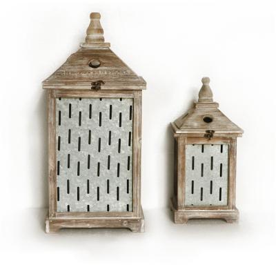 China Eco-friendly urban lanterns of rectangular wood and glass trends for sale