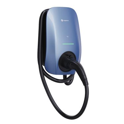 China AC EV charging station single phase 7.4kW 32A 230V, type - 2 mode 3 with cable SOL7.4H-WP1 for sale