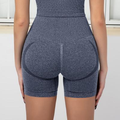 China Hip Sports Shorts Quick-Drying Seamless Knitted Training Yoga Fitness Running Pants for sale