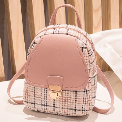 China Waterproof Mini Backpack Crossbody Bag For Teenage Girl Plaid Women Shoulder Phone Purse Korean Style New 2022 Fashionable Female for sale