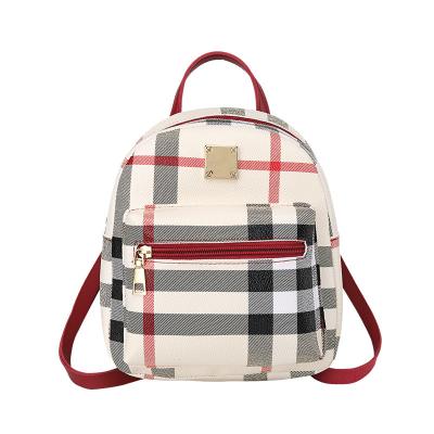 China Waterproof Mini Backpack Women Phone Bag for Teenagers Children Bagpack Plaid Shoulder Ladies School Multifunctional Female Backpack Small for sale