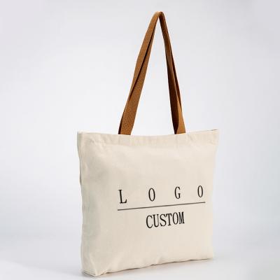 China Low MOQ Recyclable Wholesale Custom Printed Recycle Grocery Ladies Lager Shopping With Logo Tote Bag Cotton Canvas for sale