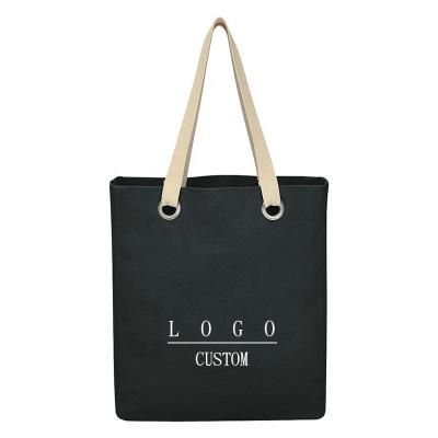 China Supermarket Promotional Eco Friendly Beach Sling Grocery Shopping Bag Cotton Canvas Full Color Handled Tote Bag With Rope Handle for sale