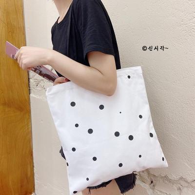 China Eco-Friendly Point of Sale Trendy Wholesale Hot Fashion For School Girl Custom Logo Printing Organic Cotton Canvas Tote Shopping Bag for sale