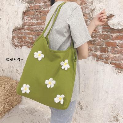 China Japanese And Korean Grocery Tote Bag Blank Plain Cotton Casual Style Wholesale Durable Canvas Pattern Shoulder Shopping Bags for sale