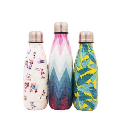 China Sustainable 350/500ml Cola Shape Custom Beverage Logo Double Wall Stainless Steel Insulated Water Bottles for sale