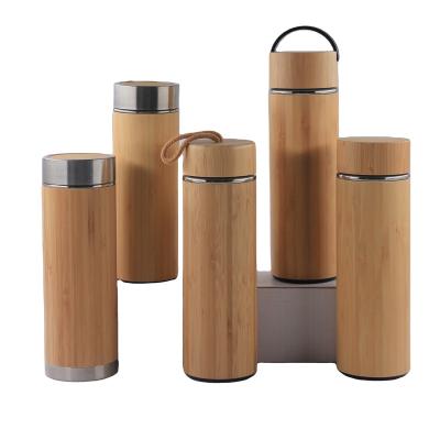 China PORTABLE Wholesale Bamboo Water Bottle 450/500ml Vacuum Bamboo Mug for sale