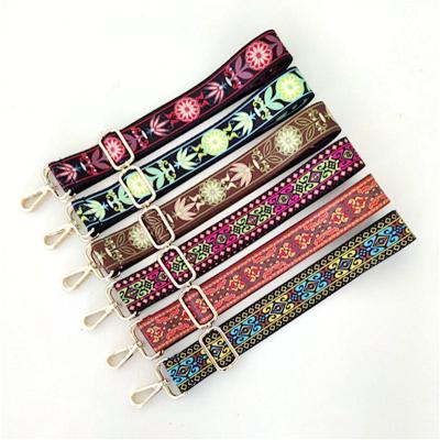 China High Quality 38mm Wide Fashion Flower Printed Polyester Webbing Bag Ties For Handbag for sale