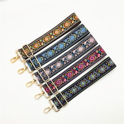 China 2021 fashion fashion high quality bohemian long shoulder bag ethnic floral adjustable replaceable shoulder strap for sale