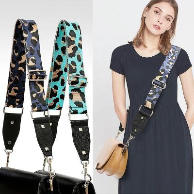 China 2022 new fashion logo shoulder strap belt custom leopard colored leather handbag accessories strap for bag for sale