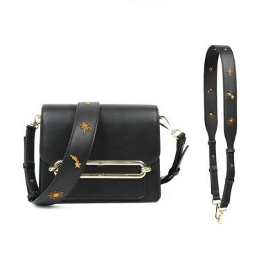 China 2020 Fashion Wholesale PU Leather Replacement Adjustable Bag Strap With Stars Stud for sale