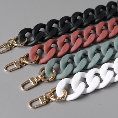 China New Design Fashion Fashion Bag Accessories Pure Color Acrylic Resin Replaceable Long Bag Chain Strap DIY for sale