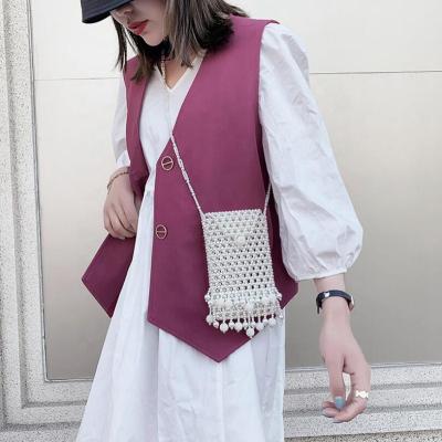 China New Fashion Pearl Small Messenger Single Shoulder Bag Mini Small Women's Handmade Bag for sale