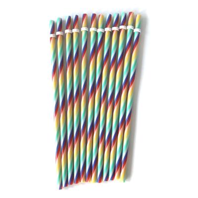 China Colorful 24cm Length 7 Colors Hard Plastic Party Reusable Drinking Straws For 24oz Tumbler for sale