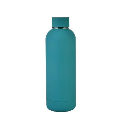 China Viable Stock Blue Color 500ml BPA Free Leak Proof 304 Stainless Steel Double Wall Water Bottle for sale