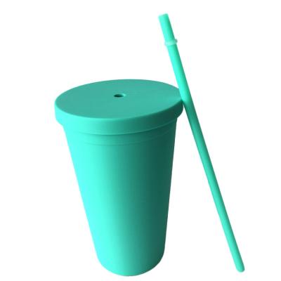 China Wholesale 16oz Viable Double Wall Plastic Colored Plastic Bulk Tumbler With Lid for sale