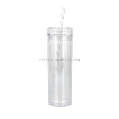 China Guaranteed Viable Quality Price Plastic Tumbler Cups 16 Ounce Lean Double Clear Lean Wall Suitable for sale