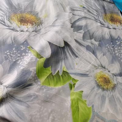 China waterproof 3d flower printed fabric 100% polyester microfiber fabric for bedding set for sale