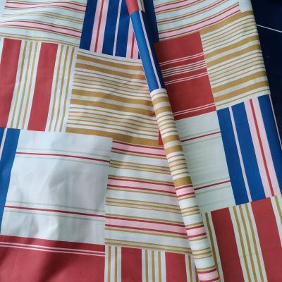 China Stripe Design Waterproof Polyester Printed Fabric 100% Polyester Brushed Bed Sheet Fabric for sale