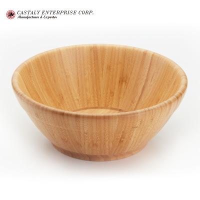 China High Quality Disposable Fruit Tableware Natural Round Bamboo Salad Bowl for sale