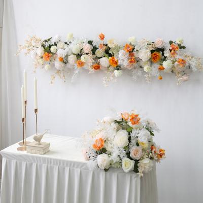 China Wedding Reception Hand Made Sign-in Table Flower Arrangement Decoration Long Flower Ball Desktop Simulation for sale