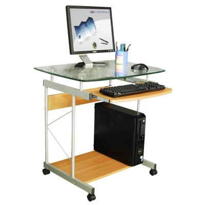 China (Height) Adjustable Tempered Glass Computer Desk Table For Study for sale